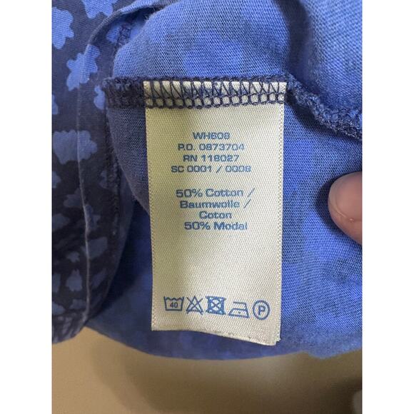 Boden 10R Knit Sleeveless Dress Gathered Middle Waist Defined Blue Abstract Dot - Picture 4 of 4